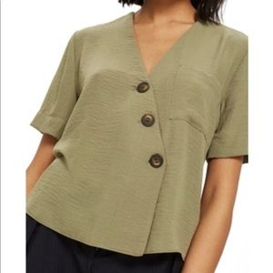 Topshop Olive Button Down Shirt